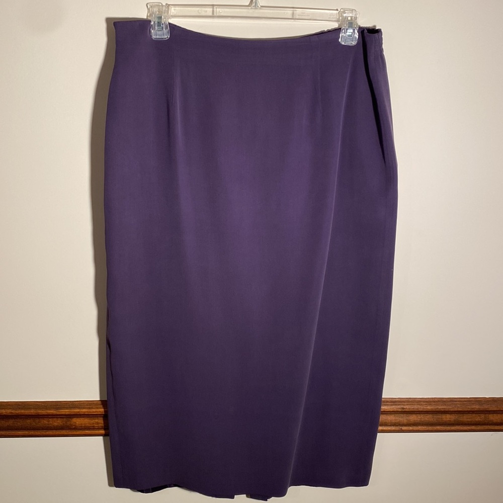 Vintage Josephine Chaus Purple Silk Skirt